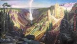 Yellowstone Paintings - Grand Canyon of Yellowstone B by Thomas Moran